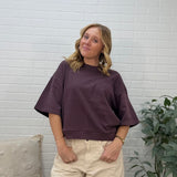 Washed Crew Neck Short Sleeve Top