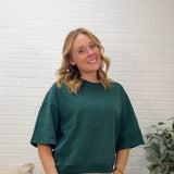 Washed Crew Neck Short Sleeve Top