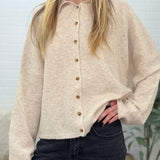 Button-up Collared Sweater Top