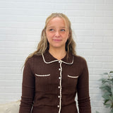 Collared Pointelle Knit Top