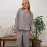Striped Wide-leg Knit Pants