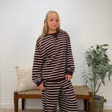 Striped Wide-leg Knit Pants