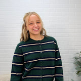 Multicolor Stripe Button Down Knit Top