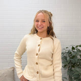 Round Neck Pocket Detail Knit Cardigan