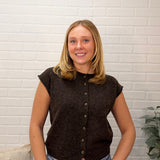 Raw Edge Sleeveless Lightweight Cardigan