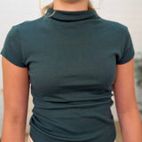 Mock Neck Cap Sleeve Top