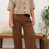 Elastic Waist Side Panel Knit Lounge Pants