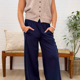 Elastic Waist Side Panel Knit Lounge Pants