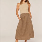Plaid Print Midi Skirt