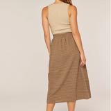 Plaid Print Midi Skirt