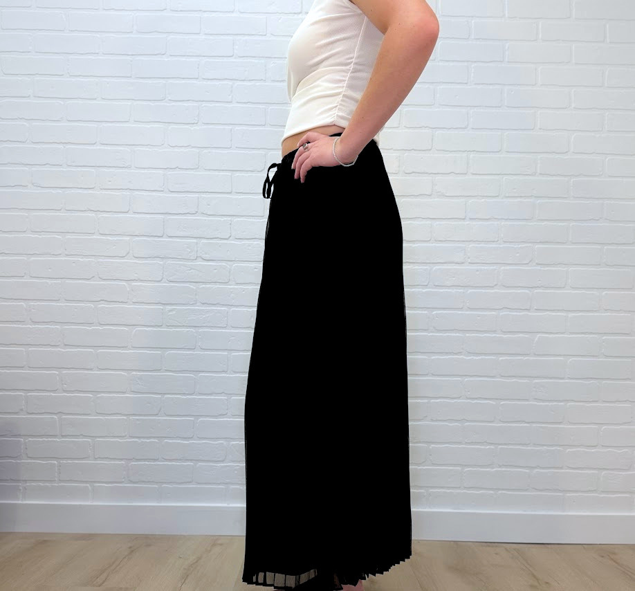 Pleated Detail Chiffon Skirt