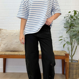 High Rise Low Curve Barrel With Embroidery