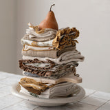 Cotton Tea Towels W Floral Embroidery/check Pattern