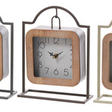 Mtl/wd Square Hanging Clock 3 Asst