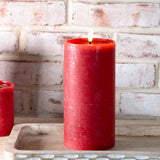 8" H. Wide Red Led Pillar Candle