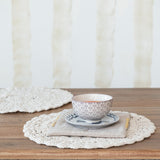 15 Round Recycled Cotton Blend Crocheted Placemat