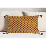 26l X 16w Cotton Print Pillow W Tassels