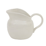 6-1/4l X 4-3/4w X 4-1/2h Stoneware Pitcher, White