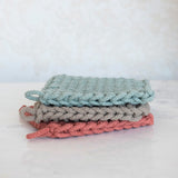 8 Square Cotton Crochet Pot Holder, 3colors