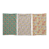 28l X 18w Cotton Tea Towels W Floral Pattern,3 Styles