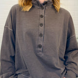 Mock Neck Henley Long Sleeve Knit Top