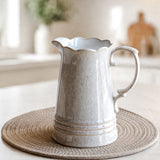 8 Beige Ceramic Pitcher