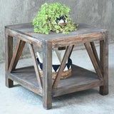 End Table 22x22x20.1H (56x56x51cm) Tea Brown