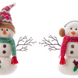 Plush Fuzzy Snowman W/arm 2 Asst