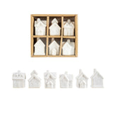 Stoneware House Shaped Ornaments White