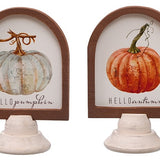 Wd Arch Pumpkin On Pedestal 4 Asst