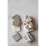 S/4 4 Square Crochet Cotton Coastersset Of 4, 4 Colors