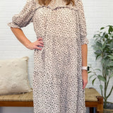 Vintage Flower Print Sweet Smocking Tiered Dress