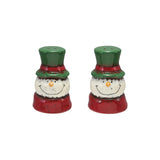 S/2 Hand-painted Ceramic Snowman Head Shaped S&p Shakers