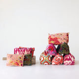 9l X 5-1/2h Quilted Cotton Velvet Zip Pouch, 6styles
