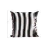 26 Square Cotton Woven Striped Pillow, Black