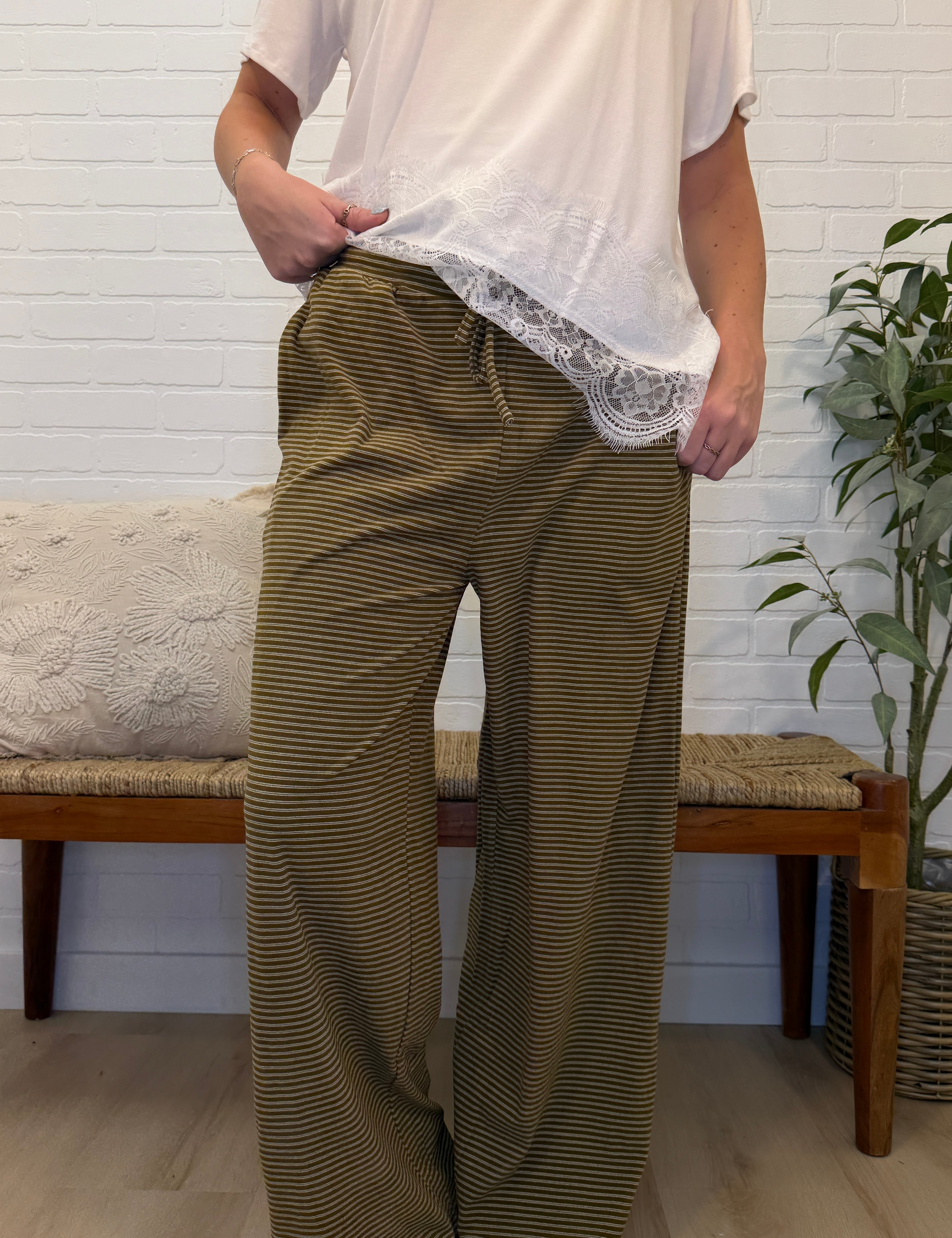 Striped Drawstring Pants
