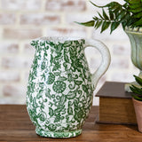 8 Dk. Green Floral Pitcher